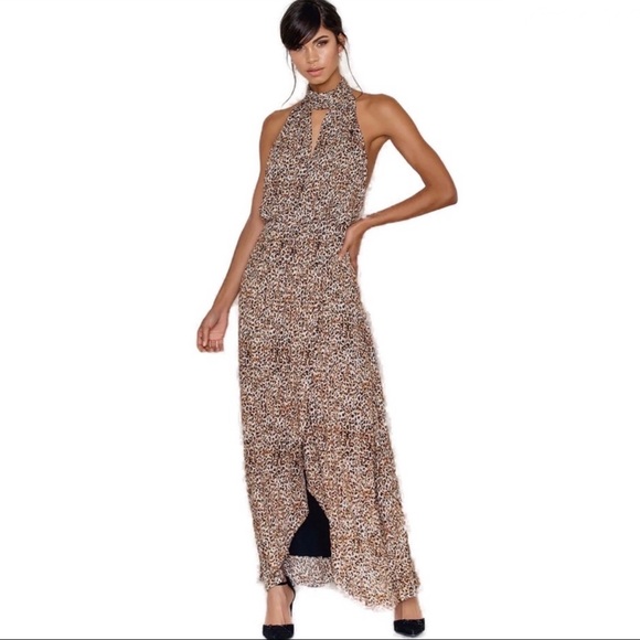 Free People Dresses & Skirts - FREE PEOPLE ANIMAL PRINT HALTER MAXI DRESS